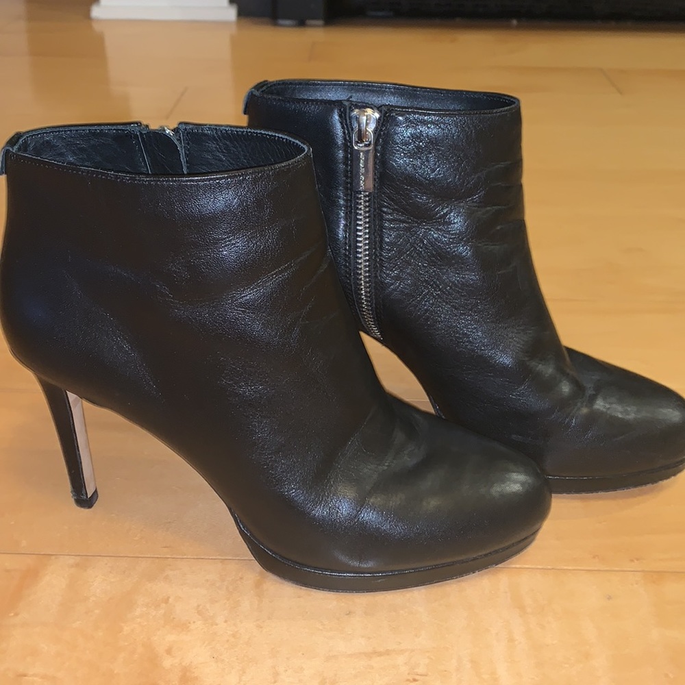 Michael Kors black leather booties